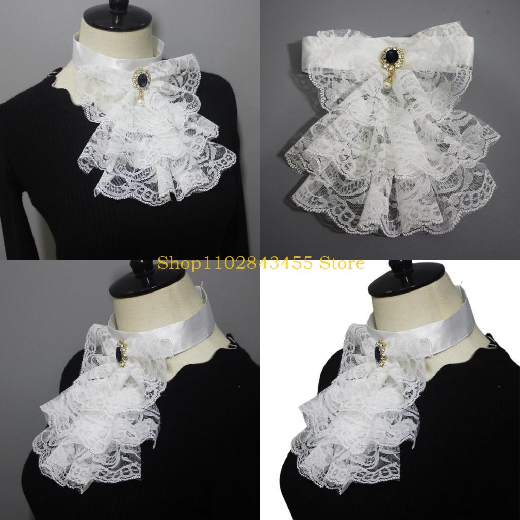 Men'S Victorian Accessories - 49MC Clown Tulle Ruffled Collar 독특한