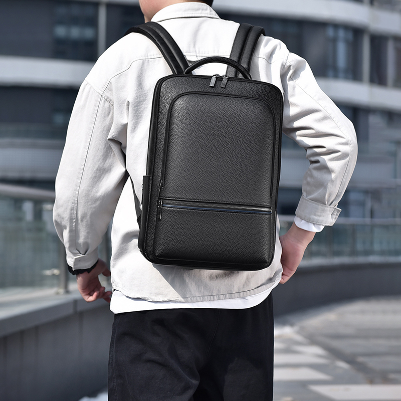 Men Accessories Bag - 남성용 PU 가죽 배낭, USB 충전,