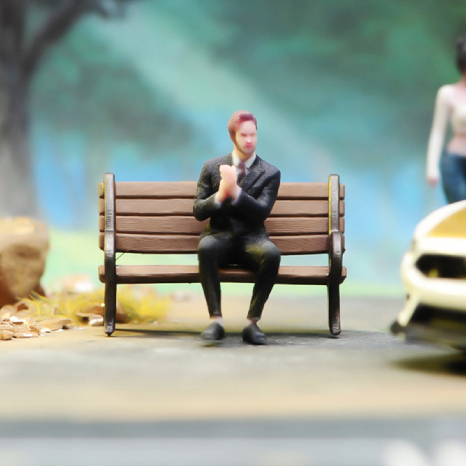 Men Accessories For Suit - 1:64 스케일 앉아있는 남자 피규어 3D