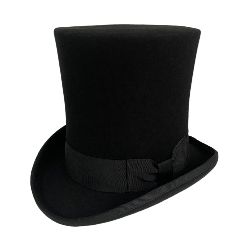 Men'S Victorian Accessories - 블랙 울 펠트 탑 모자 남자