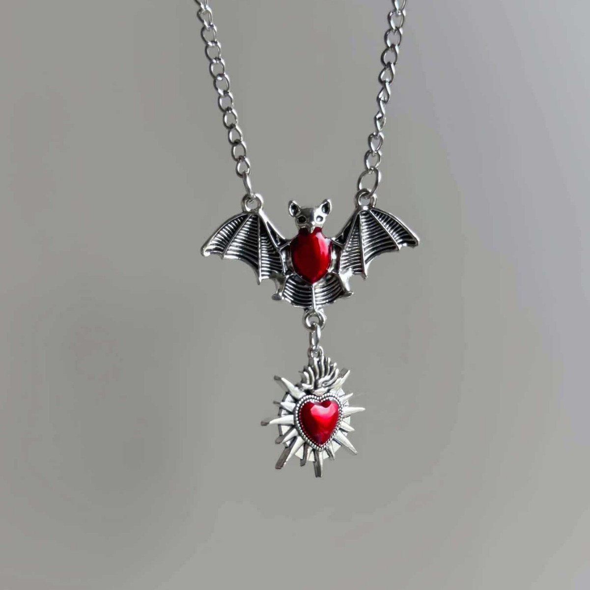 Men'S Victorian Accessories - 스파이크 하트 박쥐 목걸이, 고딕 주얼리,
