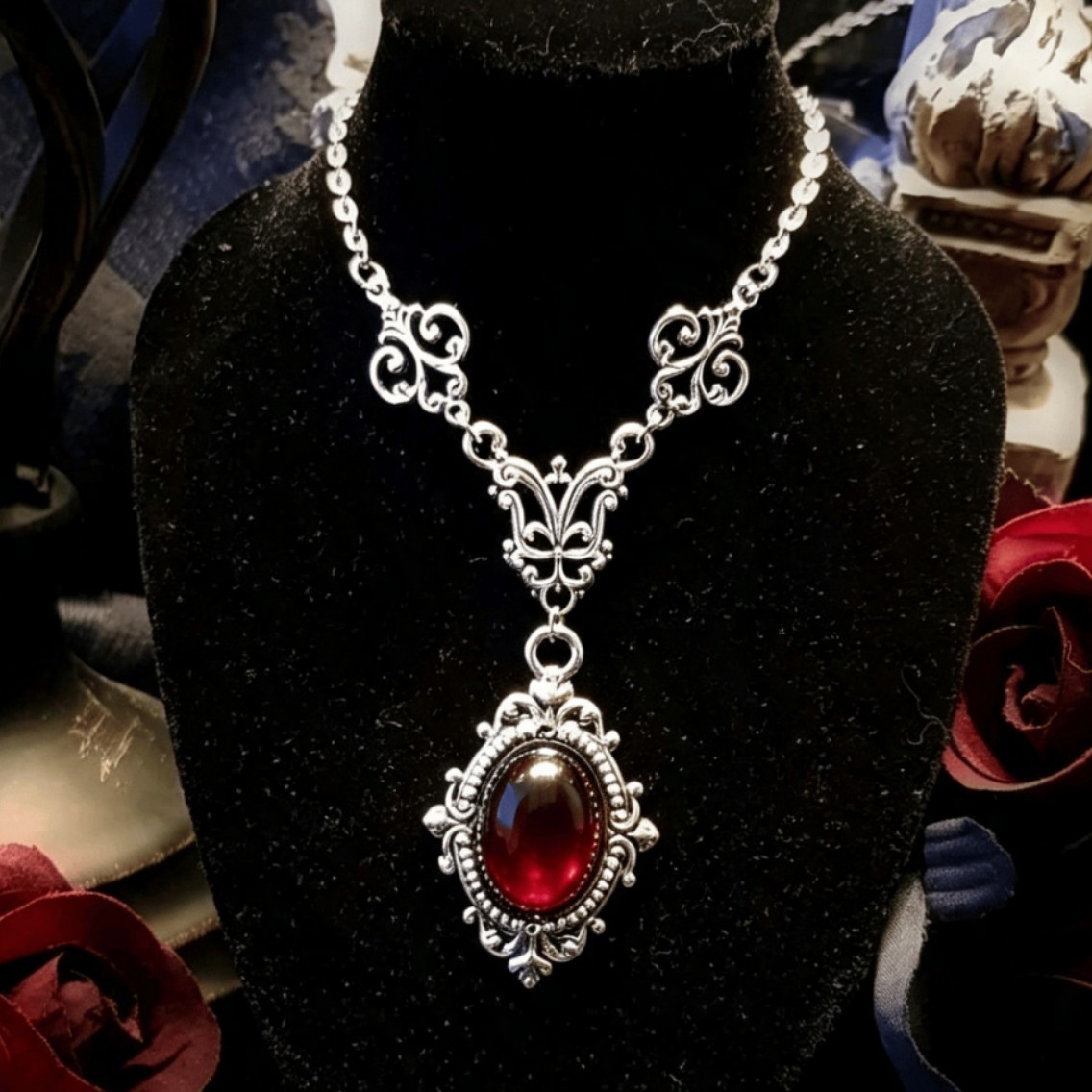 뱀파이어 카메오 목걸이, 블러드 카메오, 고딕 주얼리, - Men'S Victorian Accessories 리뷰 및 가격