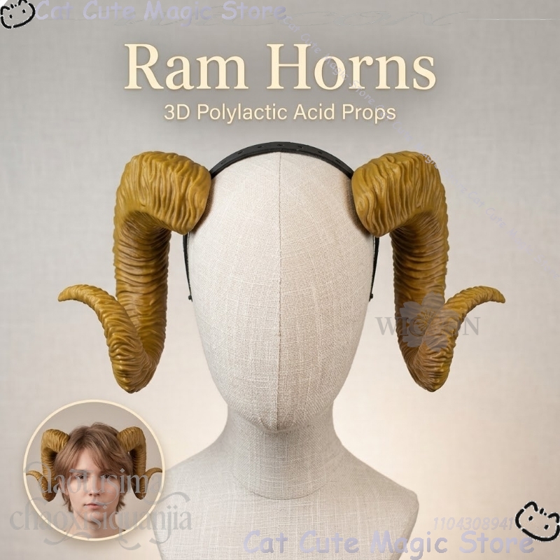게임 BG3 모피 동물 퍼슈트 코스프레 램 혼스 3D  - Men Accessories For Suit 리뷰 및 가격