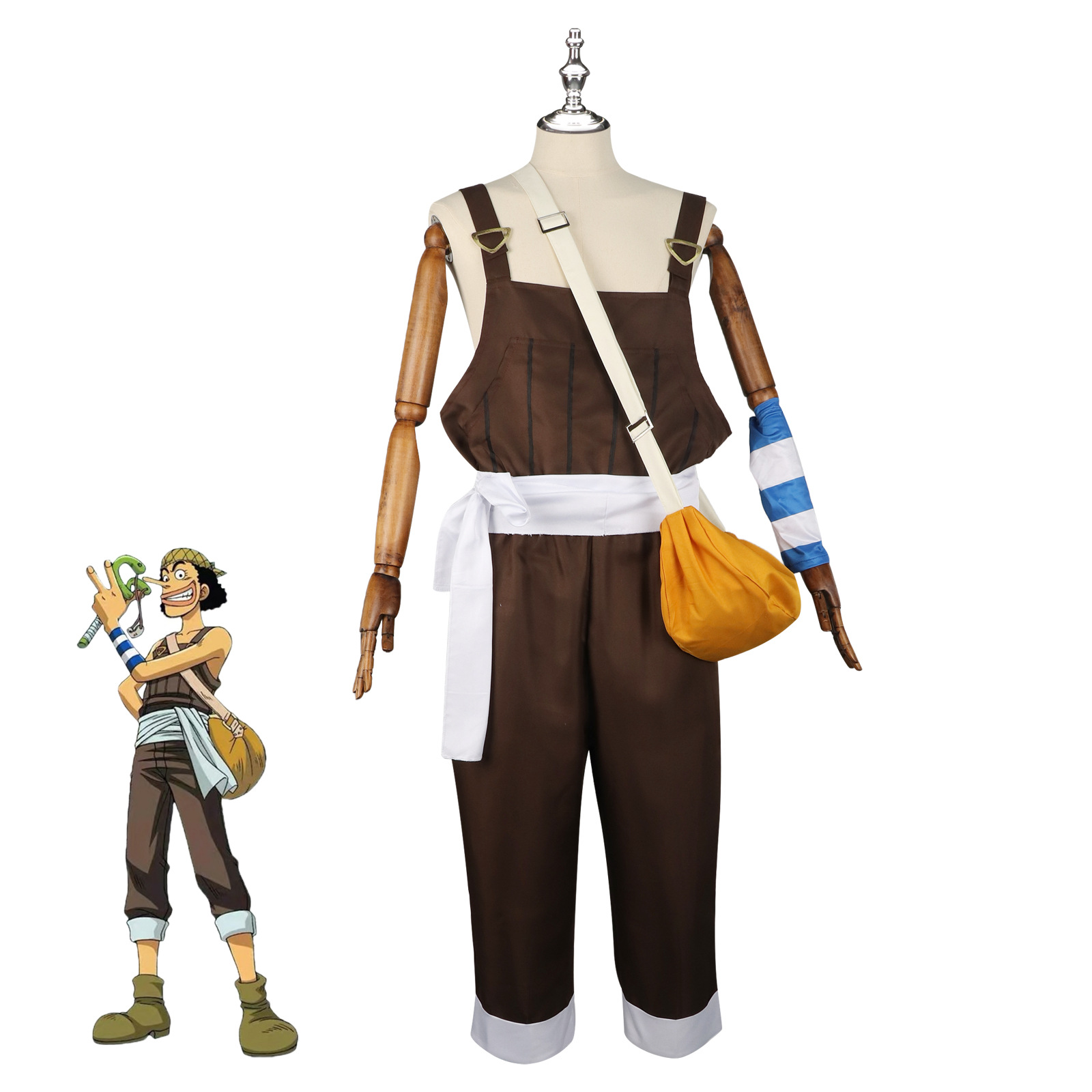 애니메이션 UUsopp 코스프레 의상 브라운 롬퍼스 유 - Men Accessories For Suit 리뷰 및 가격