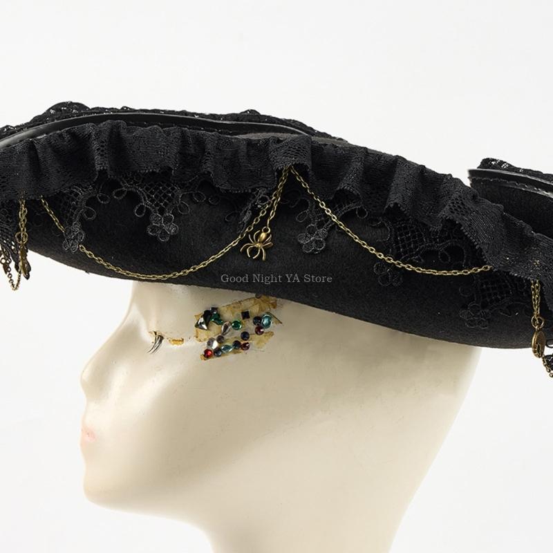 레이스 트림 박쥐 기어 해적 모자 통기성 성인 역할 플 - Men'S Victorian Accessories 리뷰 및 가격