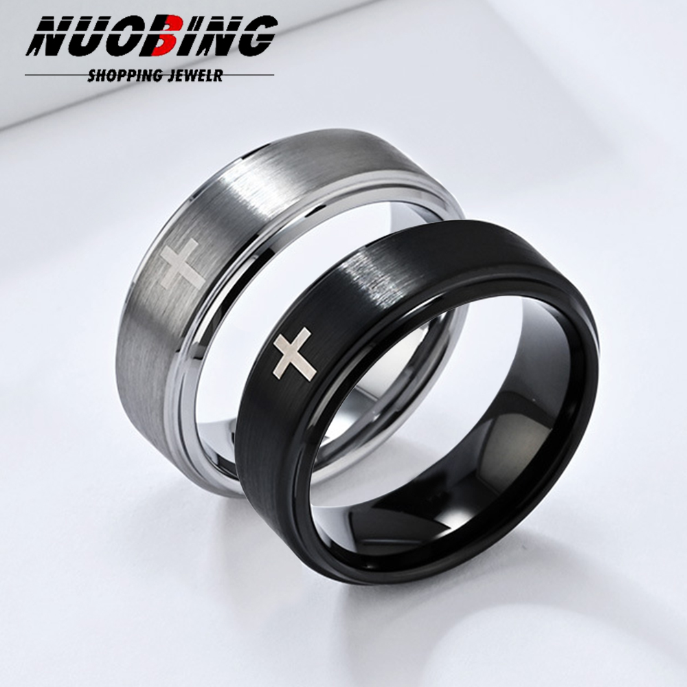 레트로 티타늄 스틸 기독교 예수 십자가 성경 반지 펑크 - Men Accessories Wedding 리뷰 및 가격