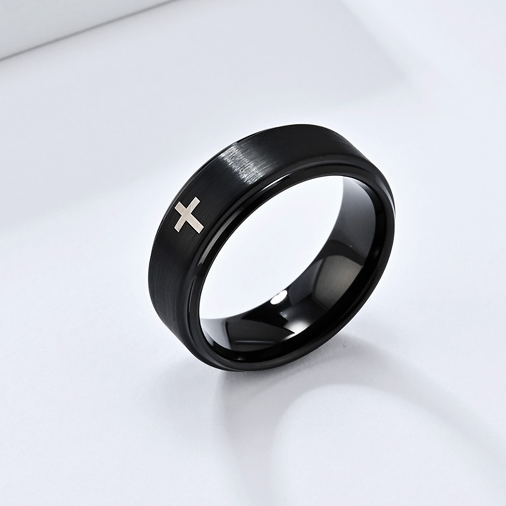 레트로 티타늄 스틸 기독교 예수 십자가 성경 반지 펑크 - Men Accessories Wedding 리뷰 및 가격