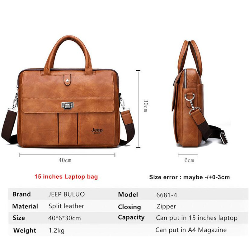 Jeep Buluo 남성용 가죽 서류가방 14인치 노트 - Men Accessories Bag 리뷰 및 가격