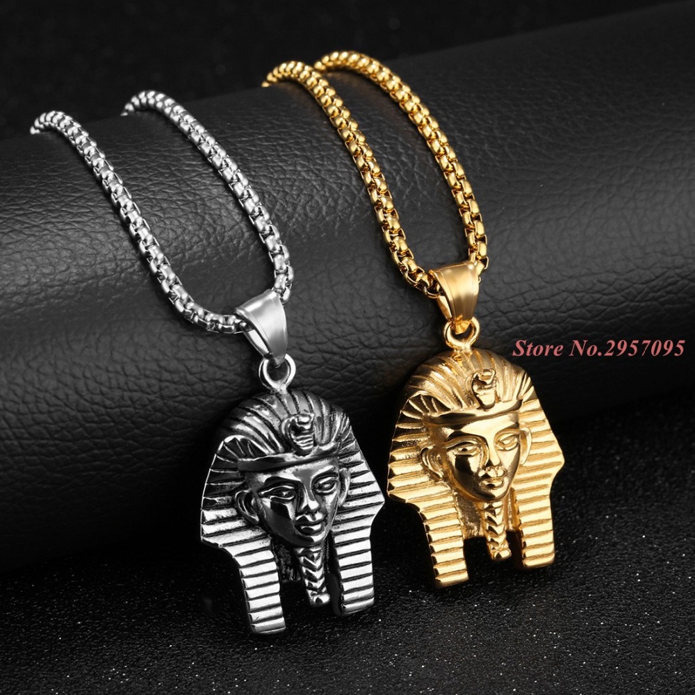 이집트 파라오 빈티지 펜던트, 스테인레스 스틸 골드 컬 - Men Accessories Egypt 리뷰 및 가격